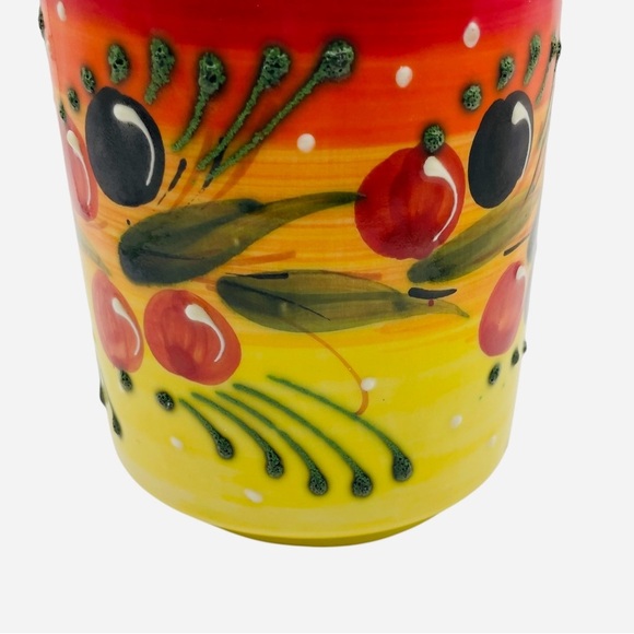 Spanish Oil Pourer. Spanish HNOS PEDRAZ Hand Painted Pottery Pitcher, Oil Jar - Picture 5 of 9